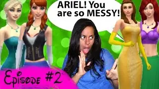 Disney Princess Room Tour!! Roommate Fights?!?! 😄😬😄 - Sims 4 Disney Princesses #2