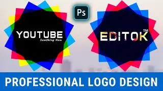 How to Design Professional Logo in Photoshop ? Rectangle Designer Logo - Like Editok Logo