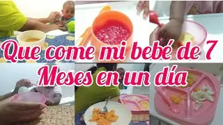 Que come en un día mi bebé de 7 meses /Mi vida como mamá/