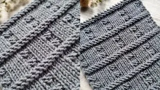Свяжите шарф таким узором и вы будете в центре внимания❤️🧶. Теневой геометрический спицами..Knitting