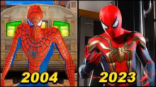 Evolution of Spider Man Stopping the Train in Games (2004-2023)