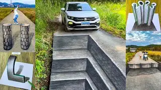 Funny 3d Art Painting On The Road With Charcoal