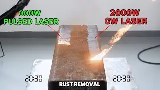 Rust Removal Test: 300W Pulsed Laser Cleaning Machine vs. 2000W Continuous Laser Cleaning Machine.