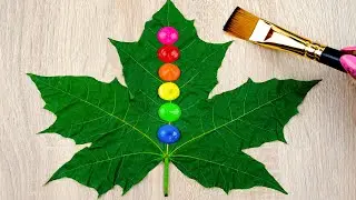 Easy LEAF Painting 🍁｜Relaxing Acrylic Painting For Beginners