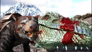 Wild Giganotosaurus Killing Thylacoleo! ( Ark Survival Evolved )