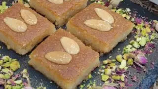 Namoura Rezept / Basbousa Recipe without eggs / arabischer Grießkuchen ohne Ei
