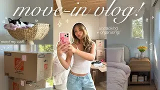 MOVE-IN VLOG! 📦✨ unpacking and organizing our new place + meet my cat! moving diaries ep. 2 🤍