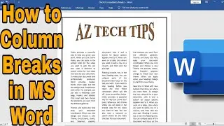 Column Breaks in Ms Word ,Ms Word Tutorial Split Text into Word Columns,Convert Text in Columns word