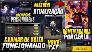 Free Fire X Homem Aranha, Alok Despertar, Chamar Amigo de Volta, Novo Pet, V de Verificado!
