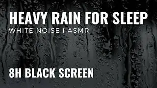 Heavy Night Rain for Sleep, Meditation & Relaxation | 8 Hours Black Screen | TASCAM DR-07X