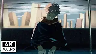 Sad Yuji Itadori on a Train 4K Live Wallpaper