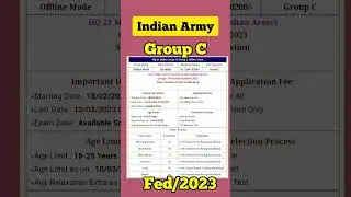 Army HQ movement control Group(Indian Army) Group C Recruitment 2023//Indian Army vacancy2023