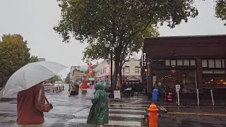 Walking in the Rain in Downtown Portland (September 2020) Binaural Audio City Asmr