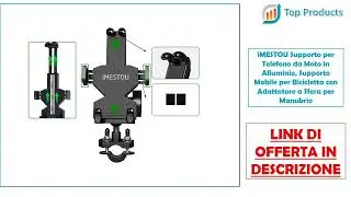 iMESTOU Supporto per Telefono da Moto in Alluminio, per Bicicletta con Adattatore Sfera per Manubrio