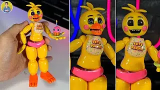 I made TOY CHICA🐥🧁from FNAF 2 with porcelain [FIGURE WITH MOVABLE LEAVES] PORCELANA✔
