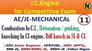 IC Engine part-11 | Combustion  in CI engine | Detonation/pinking | difference knock in CI & SI |
