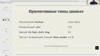 Язык Java. Примитивные типы данных.