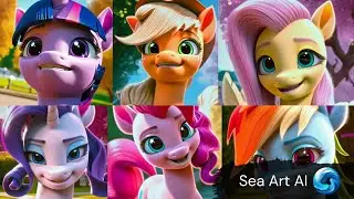MLP G5 Sea Art AI Mane 6 Re-Imagined