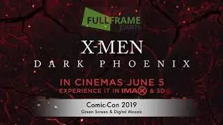 Dark Phoenix green screen video and digital mosaic at Comic-Con 2019