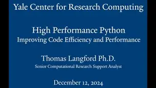 High Performance Python; Improving Code Efficiency and Performance