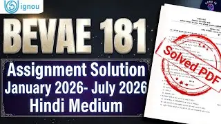 BEVAE 181 Assignment Solution in Hindi Medium | bevae 181 assignment solution 2026