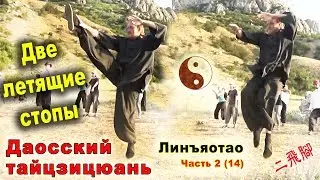 Две летящие стопы (эрфэйцзяо 二飛腳). Прыжок в тайцзицюань. Тайцзи Ветер-Гром