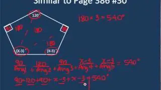 Page 386 #30 Solving for an interior angle