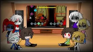 Undertale react to fnf indie cross sans burning in hell