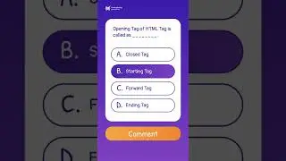 Opening Tag of HTML Tag is called as .......? #shorts #quiz #html