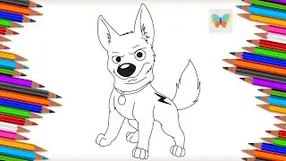 Как нарисовать Собаку Вольта из мультика Вольт | Рисуем и Учим Цвета | Kids Coloring