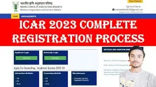 ICAR 2023 Complete Registration Process 💯🥳 l ICAR Counseling 2023 🥳🤩 