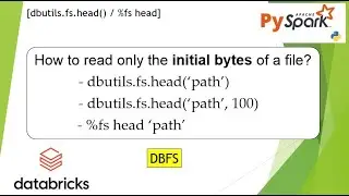 4. Head | dbutils.fs.head() | %fs head() | Databricks File System (DBFS) PySpark|