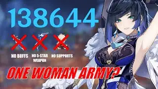 F2P Yelan 130k + Quick Guide (No Buffs, No 5-Star Weapon, No Supports, No Constellations)
