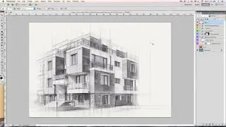 Pencil Architecture Sketch Photoshop ActionTutorial