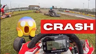 Multiple Kart Crash | Onboard POV at Berghem in KZ2