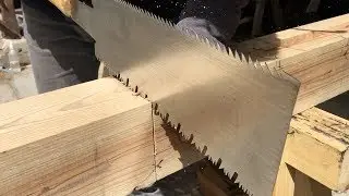 宮大工が職人技で教える初心者のための両刃のこぎりの使い方動画　How to use a Ryoba Nokogiri