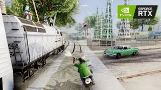 GTA SA 2020 4K Ray Tracing Stop The Damn Train CJ! Realistic Vision R2 + Reshade Ultra Graphics Mod!