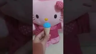 hellokitty eating blueberry flavored ice cream #hellokitty#eating#mukbangasmr#shorts#viralshorts