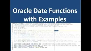 Oracle Date Functions with Examples