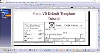 Catia V5 Default Template Inset And Edit Tutorial
