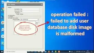 userman database mikrotik bermasalah? : failed to add user database disk image is malformed