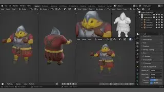 How to paint low poly with Blender [Chicken boxer]