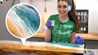 Attempting Resin Ocean on a Live Edge Bath Caddy