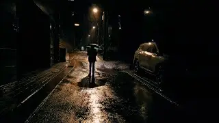 ☔️Soothing Rain🌧Walking with Umbrella in Peaceful Rainy Alley in Seoul, Korea ASMR