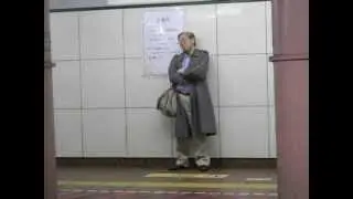 Awesome Drunk Japanese Man Before A Train