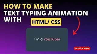 How to create a text typing Animation using HTML and CSS | CSS Tutorial