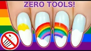 NO TOOLS RAINBOW & CLOUD NAIL ART - Pride❤️🧡💛💚💙💜
