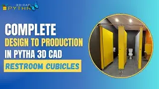 Restroom Cubicle | Design To Production in Pytha 3D Cad #3ddesign #restroom #pytha #interiordesign
