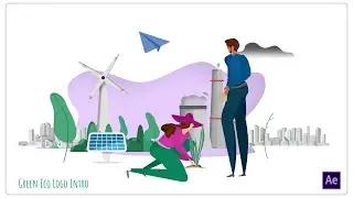 Green Eco Logo Intro - After Effects template project