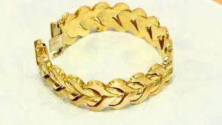 Second Hand 18ct Gold Wide Chunky Chevron Bracelet (SH7317)